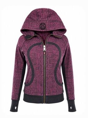 Lululemon Athletica Women's Heathered Plum Bomber Hoodie Jacket